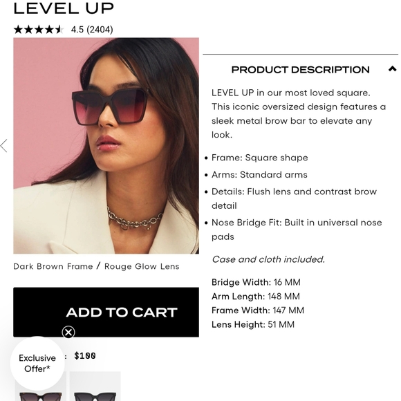 Quay "Level Up" Brown Square Sunglasses - Picture 4 of 15